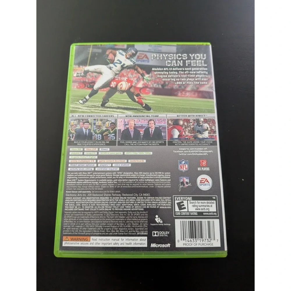 Madden NFL 13 (Microsoft Xbox 360,‎ 2012) CIB, Tested Video Game